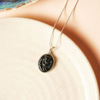 Black Tourmaline Engraved Ganesha Healing Pendant