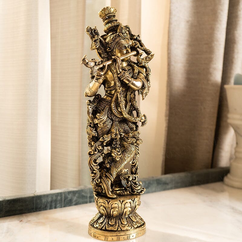 Beautiful Carved Krishna Idol/Murti