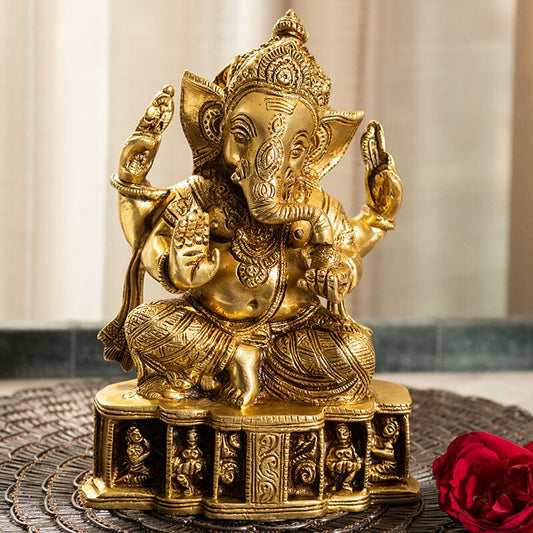Vighneshvara Ganesha Brass Idol