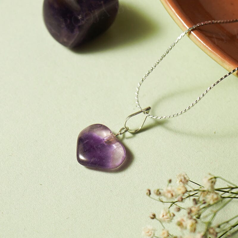 Amethyst Heart Pendant Necklace