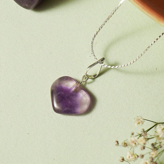 Amethyst Heart Pendant Necklace