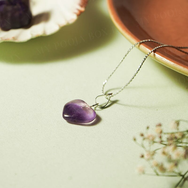 Amethyst Heart Pendant Necklace