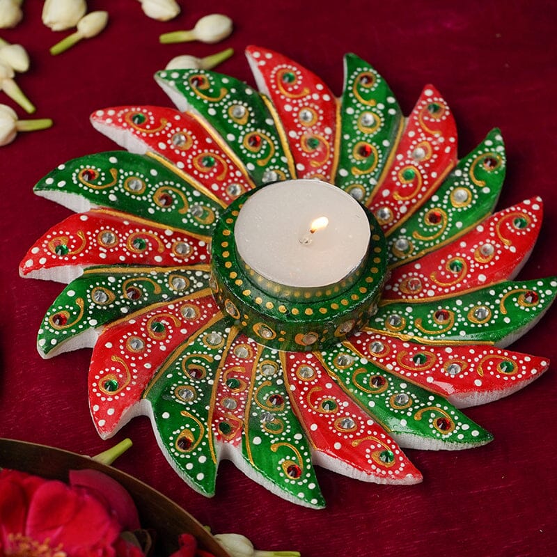 Decorative Colorful Marble T-light Holder