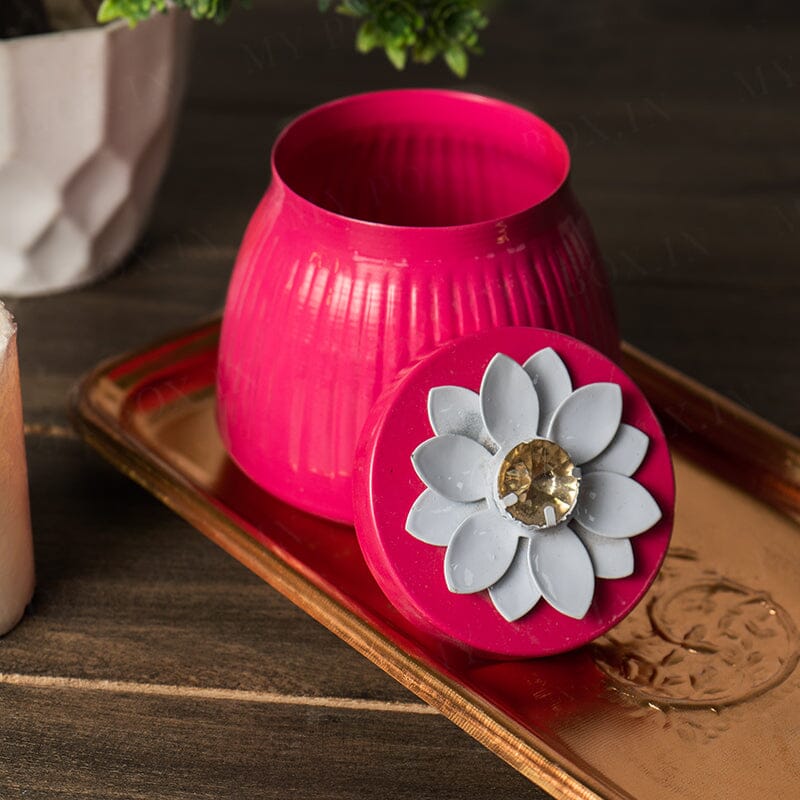 Floral Tin Box,Tray & Diya (Set of 3 )