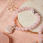 Rose Quartz Bracelet with Heart Charm