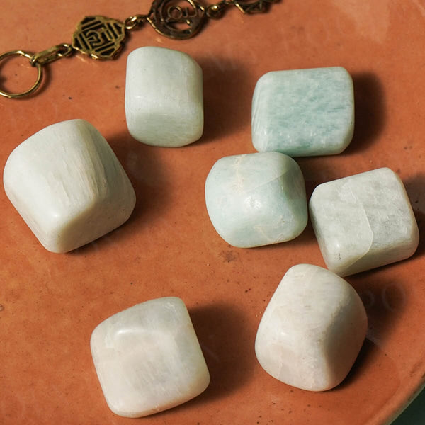 Amazonite Crystal Healing Tumble Stone Set | Stone of Courage & Truth