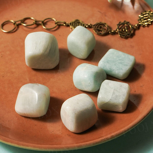 Amazonite Crystal Healing Tumble Stone Set | Stone of Courage & Truth
