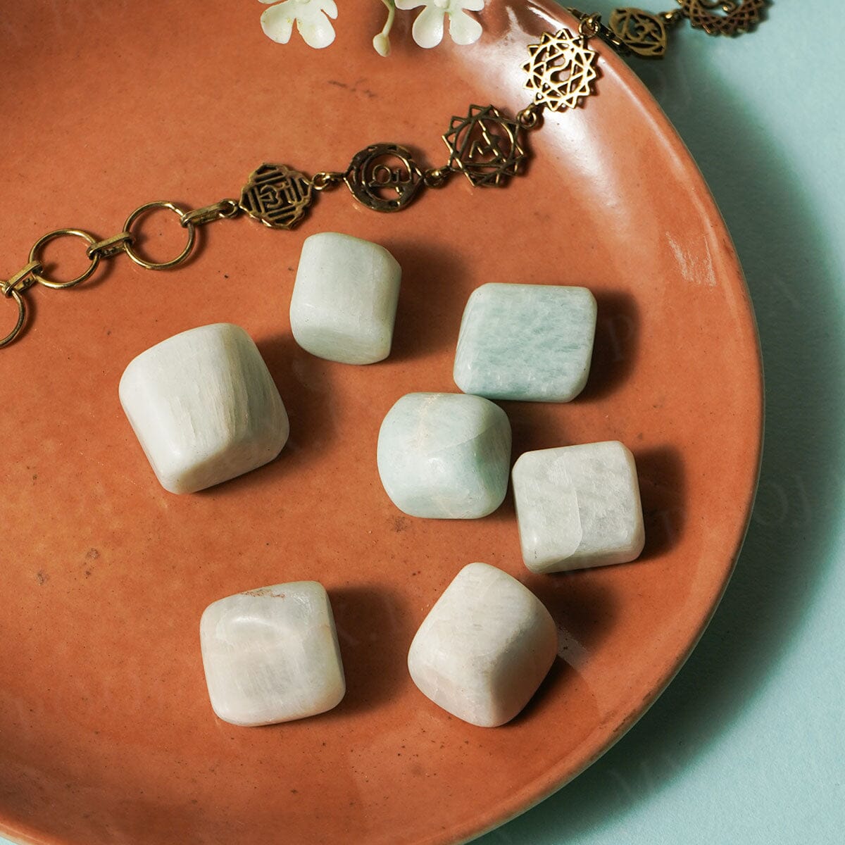 Amazonite Crystal Healing Tumble Stone Set | Stone of Courage & Truth