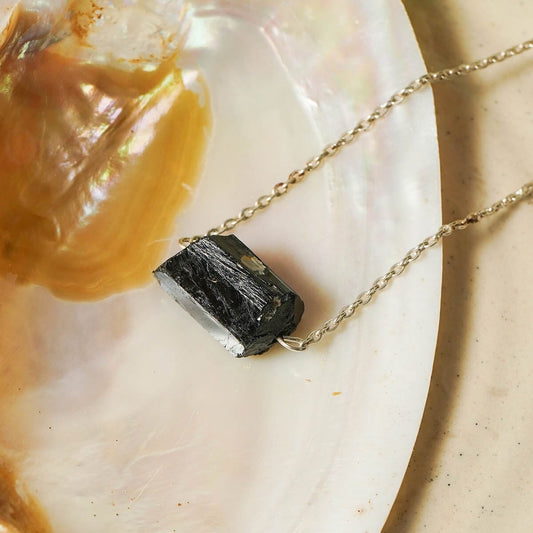 Black Obsidian Natural Crystal Necklace