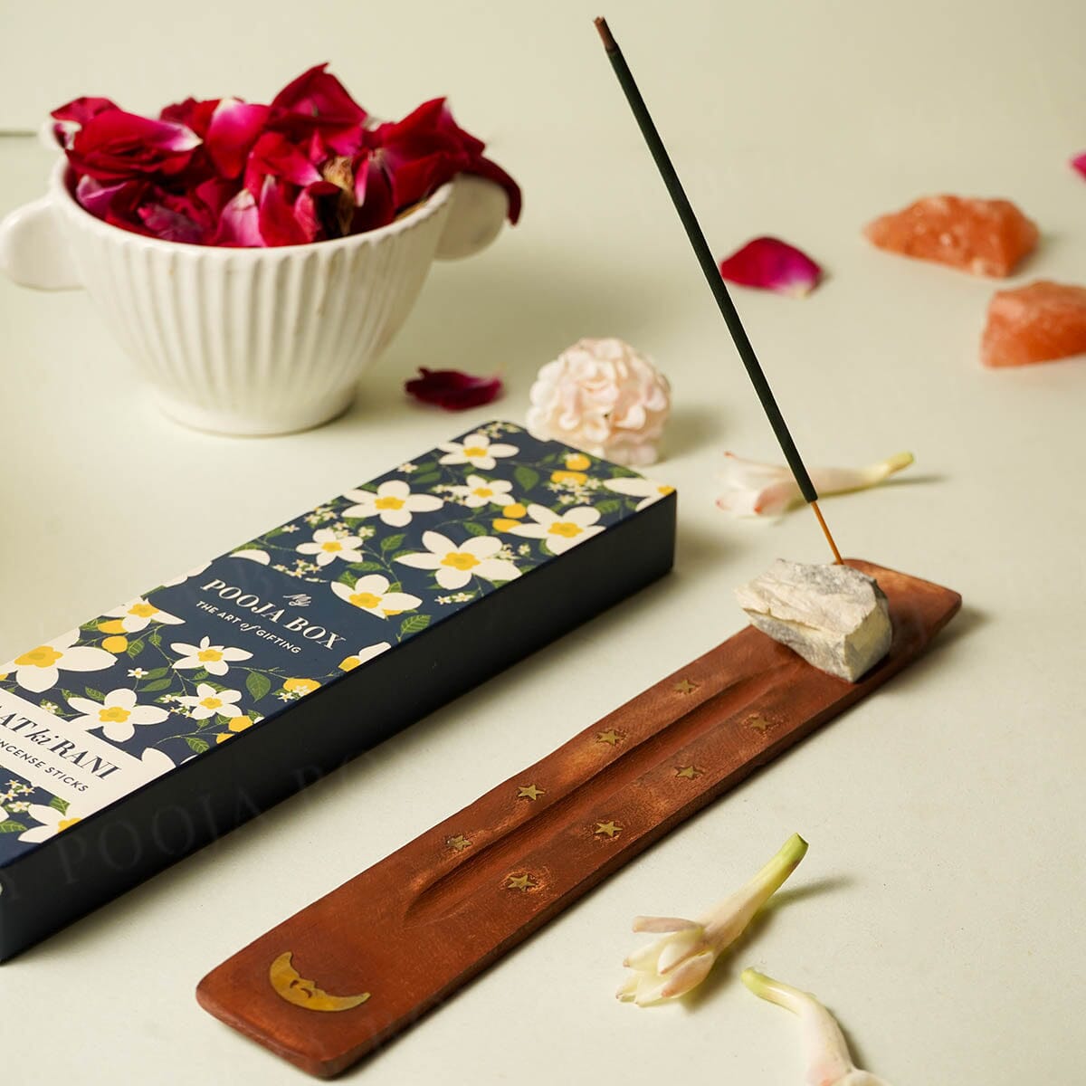 Howlite Wooden Incense Stand