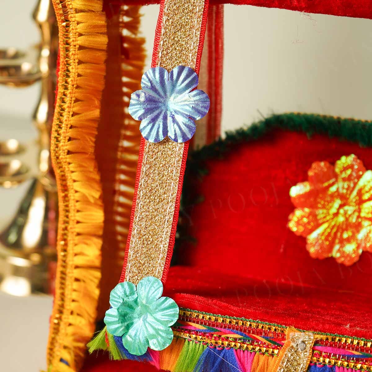 Elegant Red and Gold Krishan Jhula