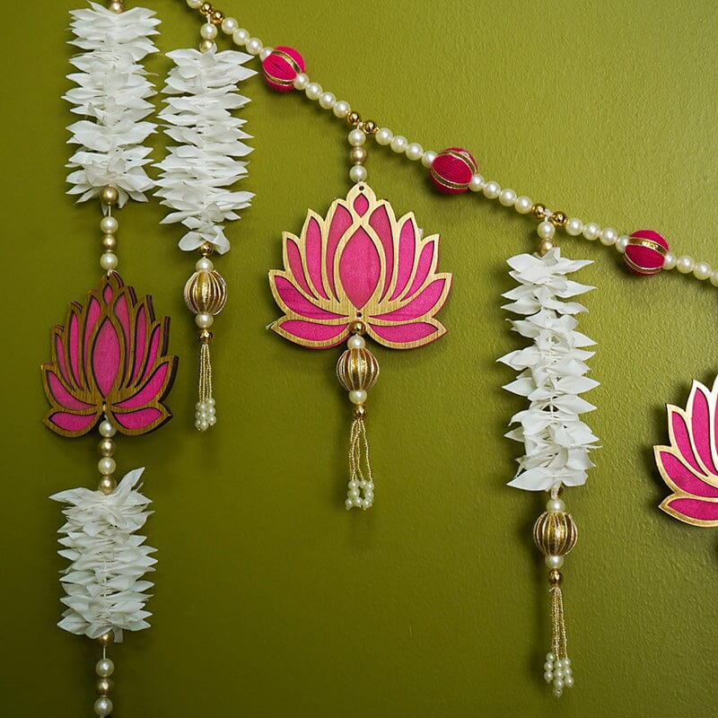 Pink Lotus Grace Door Hanging Toran/ Bandhanwar