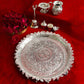 Elegant Silver Pooja Thali Set