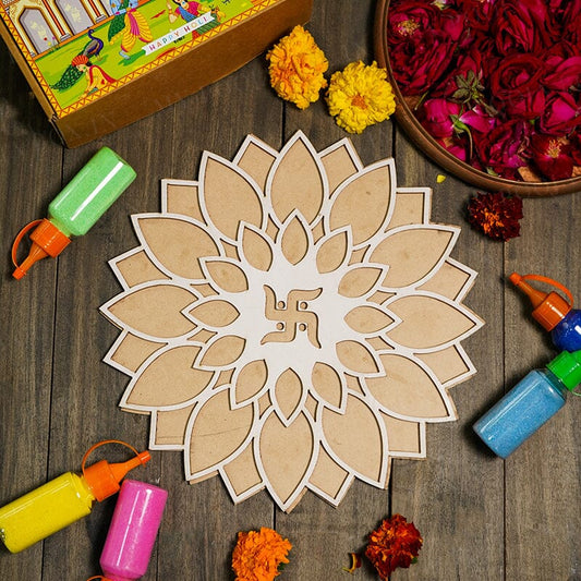 DIY Swastik Pattern Rangoli Design Stencil 12