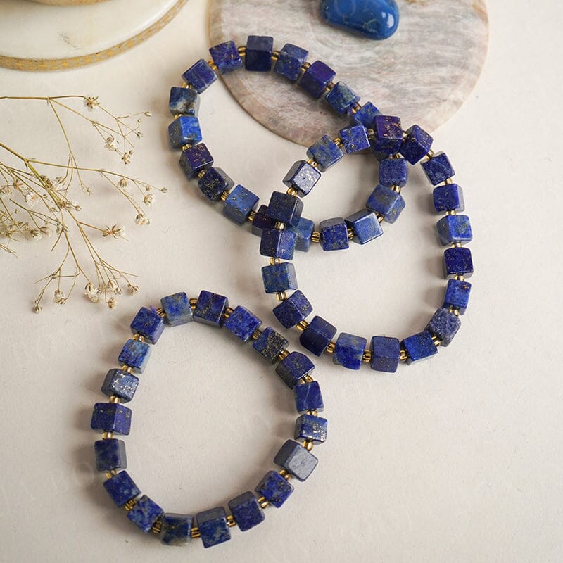 Lapis Lazuli Cube Healing Crystal Bracelet