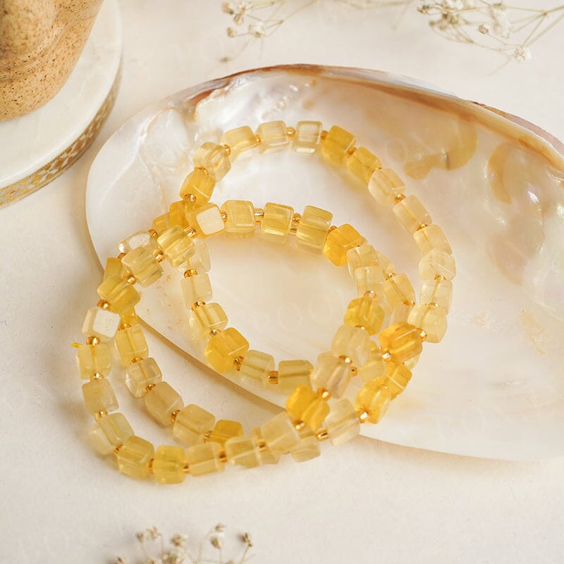 Citrine Cube Healing Crystal Bracelet