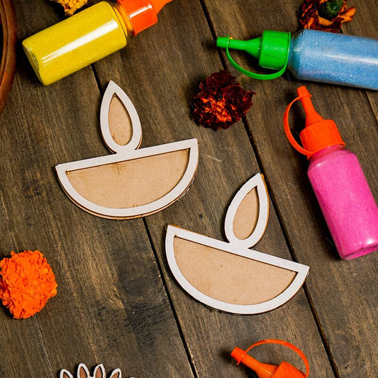 DIY Diya Pattern Rangoli Design Stencil 4 (Set of 2)