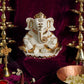 Sitting Lord Ganesha Gold Plated Marble Idol (Large)