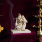 Graceful Radha Krishna With Cow Gold Plated Marble Idol