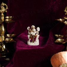 Graceful Lord Hanuman Gold Plated Marble Idol