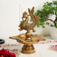 Antique Brass Peacock Oil Lamp Diya