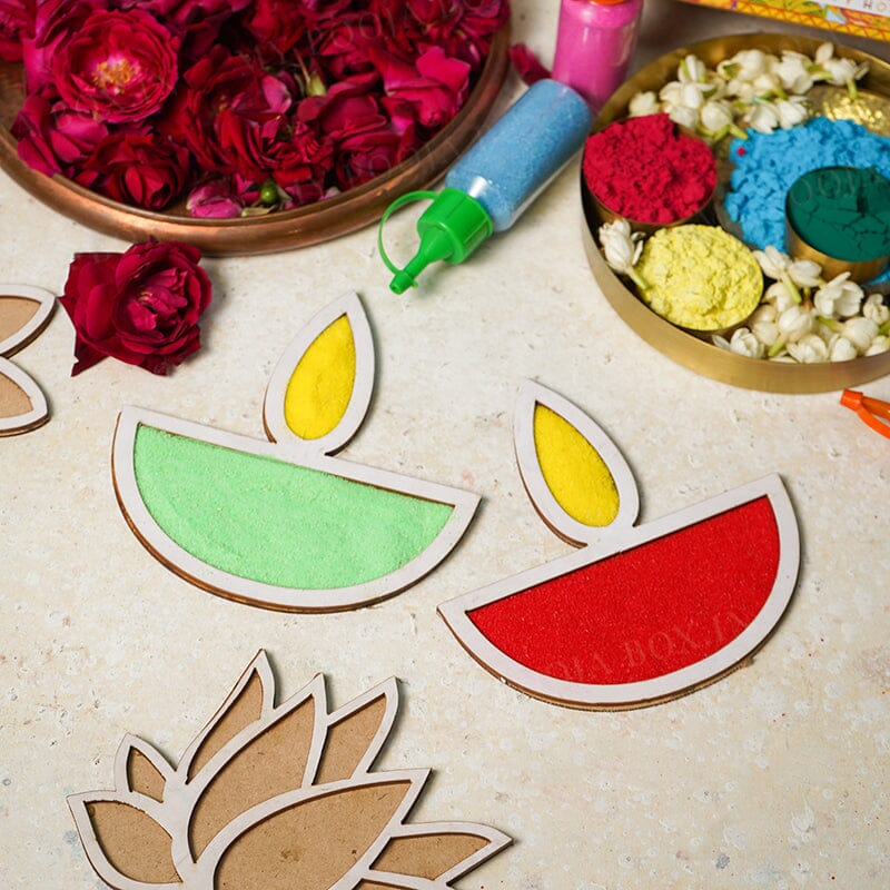 DIY Diya Pattern Rangoli Design Stencil 4