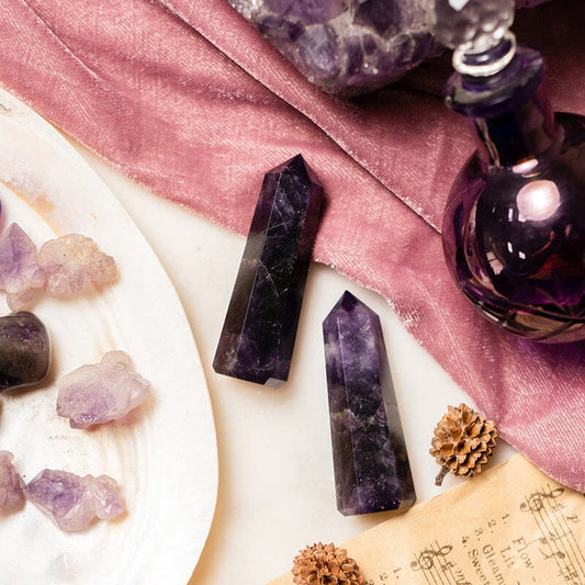 Amethyst Tower/Pencil (Set of 2) | Spirituality & Protection