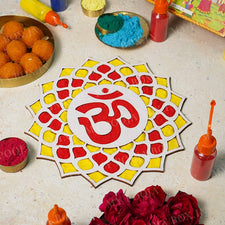 DIY OM Pattern Rangoli Design Stencil 12