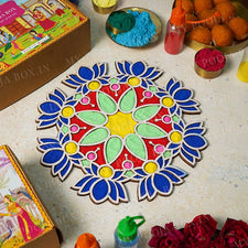 DIY Lotus Pattern Rangoli Design Stencil 12