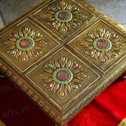 Floral Motifs Designer Wooden Chowki
