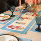 Blue Zunaira Floral Printed Cotton Table Runner