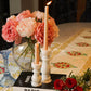 Marble Pillar Candle Holder Set Of 2