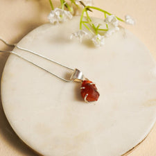 Sterling Silver Carnelian Crystal Pendant