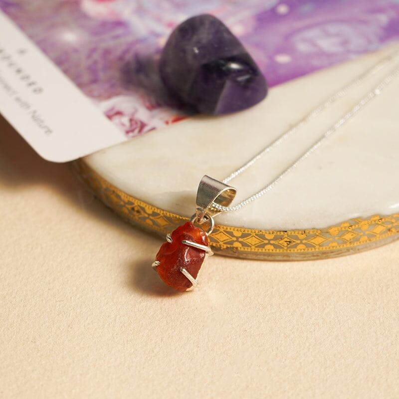 Sterling Silver Carnelian Crystal Pendant