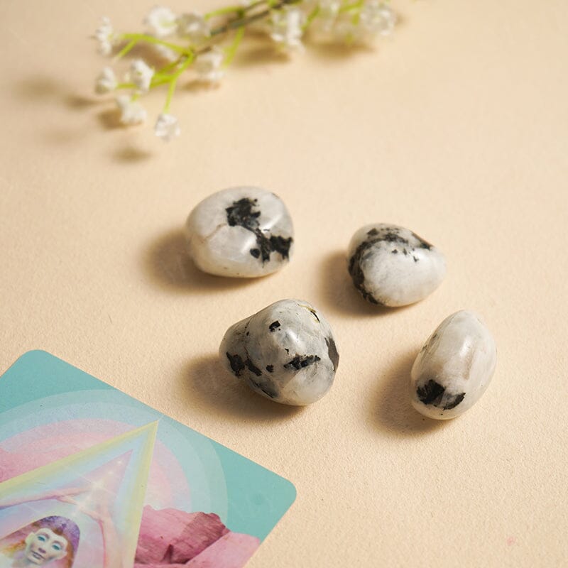 Rainbow Moon Stone Crystal Healing Tumble Stone Set | Stone of Lovers