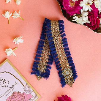 Designer Blue Patka/Dupatta - 30cm