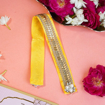 Handcrafted Yellow Patka/Dupatta - 30cm