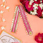 Traditional Pink And Golden Patka/Dupatta - 30cm