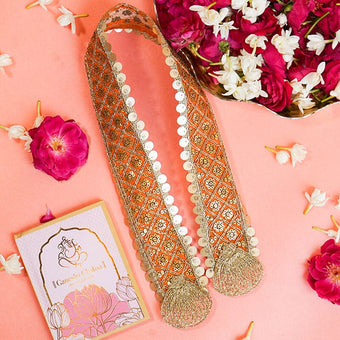 Royal Yellow and Golden Patka/Dupatta - 55cm