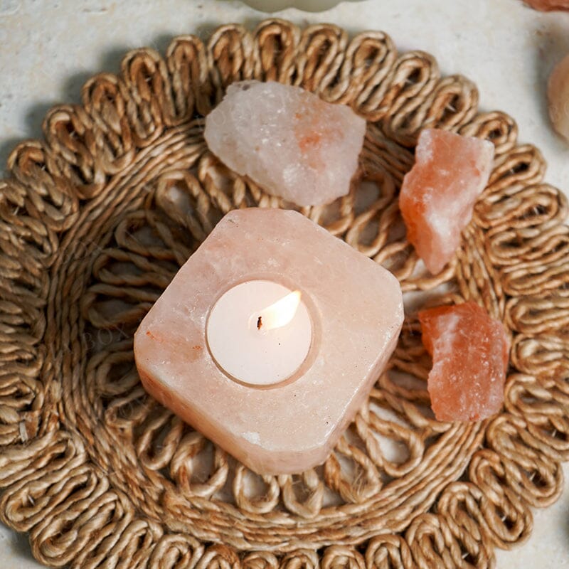 Himalayan Pink Salt Crafted Round T-light Lamp