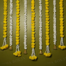 Artificial Jasmine Flower And Yellow Marigold Backdrop Decoration