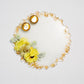 Yellow Fleur Resin Roli Pooja Thali 6"