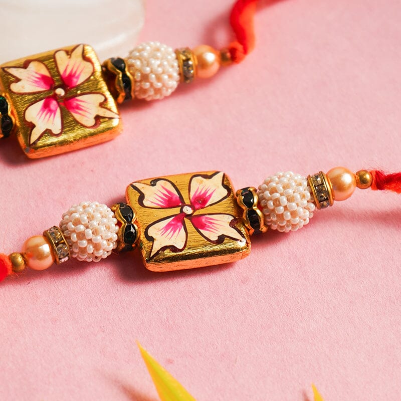 Stunning Hand-Painted Fancy Rakhi Set of 2