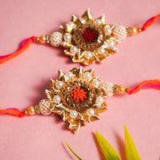 Chic Embroided Gota Patti Rakhi Set of 2