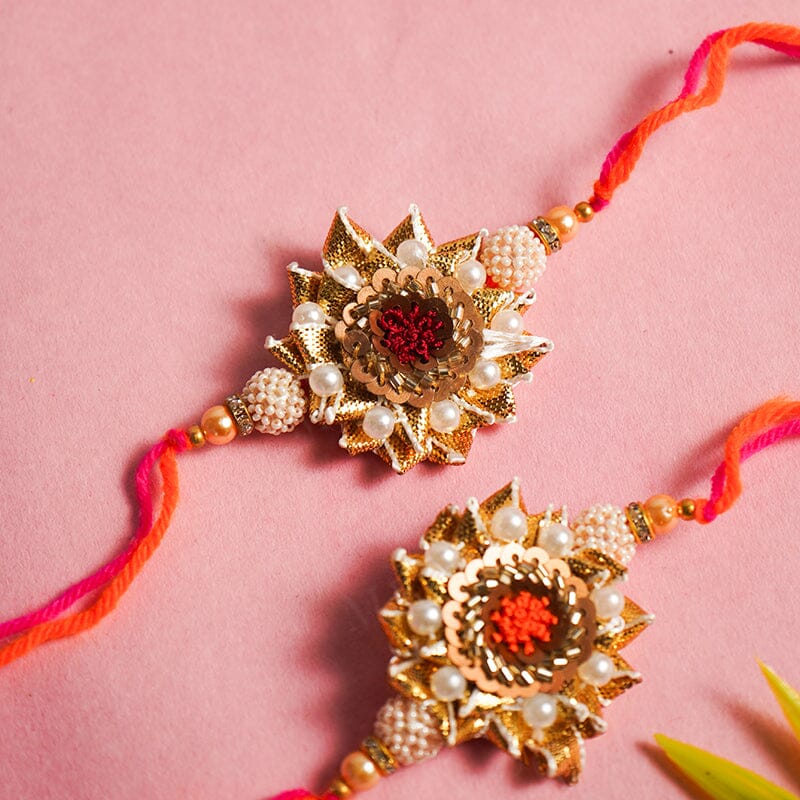 Chic Embroided Gota Patti Rakhi Set of 2