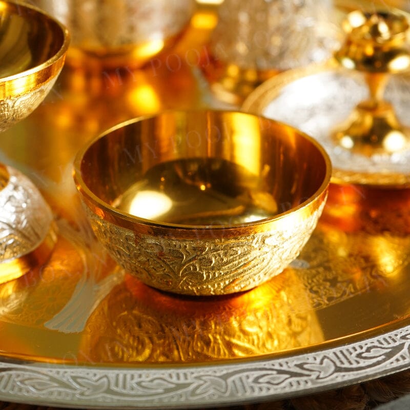 Sanskriti Brass Pooja Thali (Set of 8)