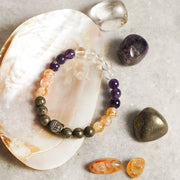Health & Wealth Healing Crystal Bracelet With Buddha Charm