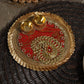Red & Gold Pooja Thali 6''