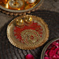 Red & Gold Pooja Thali 6''