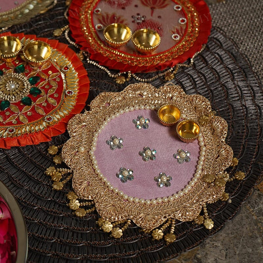 Light Pink Pooja Thali 6''